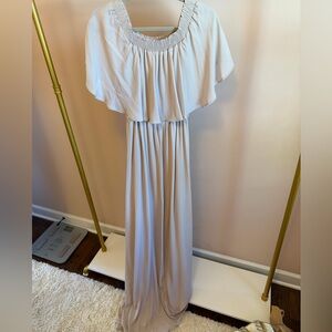 Show Me Your Mumu Cream Off the Shoulder Maxi Dress